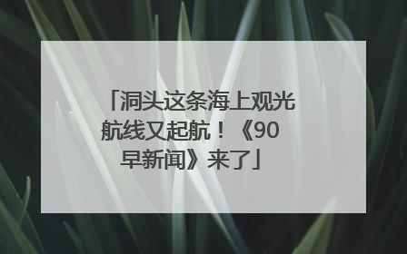 洞头这条海上观光航线又起航！《90早新闻》来了