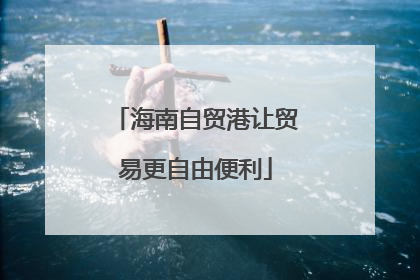 海南自贸港让贸易更自由便利