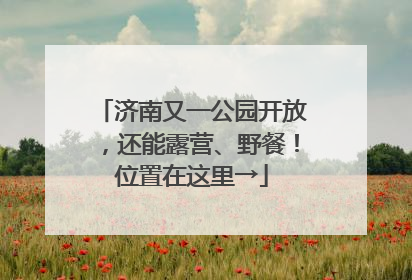 济南又一公园开放，还能露营、野餐！位置在这里→