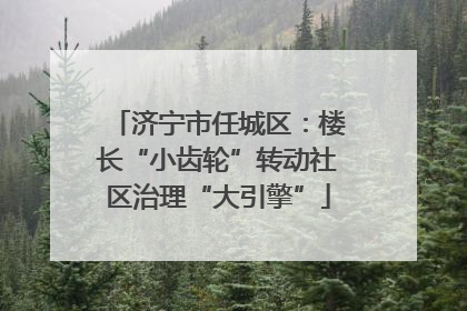 济宁市任城区：楼长“小齿轮”转动社区治理“大引擎”