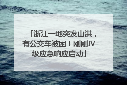 浙江一地突发山洪，有公交车被困！刚刚Ⅳ级应急响应启动