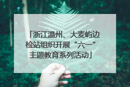 浙江温州、大麦屿边检站组织开展“六一”主题教育系列活动