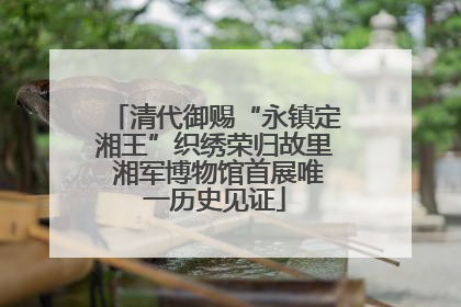 清代御赐“永镇定湘王”织绣荣归故里 湘军博物馆首展唯一历史见证