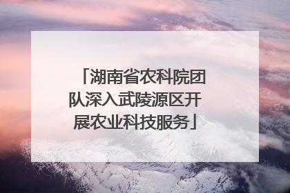 湖南省农科院团队深入武陵源区开展农业科技服务