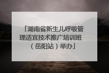 湖南省新生儿呼吸管理适宜技术推广培训班（岳阳站）举办