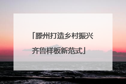 滕州打造乡村振兴齐鲁样板新范式