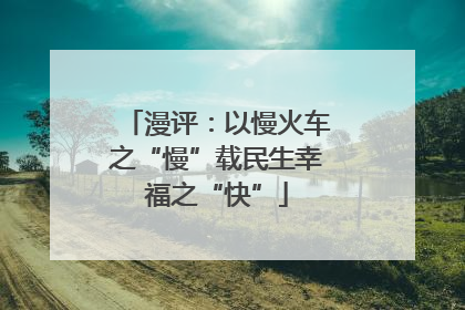 漫评：以慢火车之“慢”载民生幸福之“快”