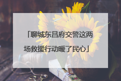 聊城东昌府交警这两场救援行动暖了民心