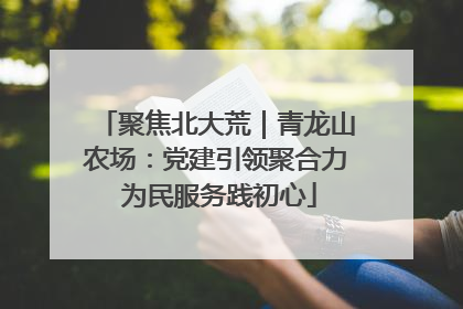 聚焦北大荒｜青龙山农场：党建引领聚合力 为民服务践初心