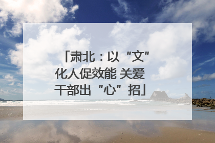 肃北：以“文”化人促效能 关爱干部出“心”招