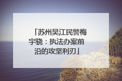苏州吴江民警梅宇骁：执法办案前沿的攻坚利刃