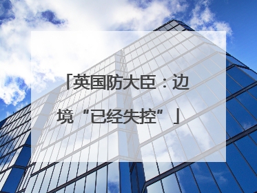 英国防大臣：边境“已经失控”