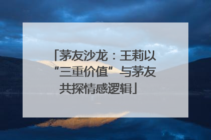 茅友沙龙：王莉以“三重价值”与茅友共探情感逻辑