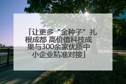 让更多“金种子”扎根成都 高价值科技成果与300余家优质中小企业精准对接