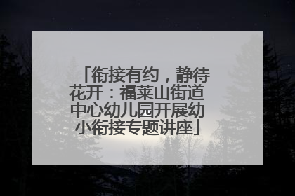 衔接有约，静待花开：福莱山街道中心幼儿园开展幼小衔接专题讲座