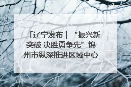 辽宁发布｜“振兴新突破 决胜勇争先”锦州市纵深推进区域中心城市建设 打造高质量发展新增长极