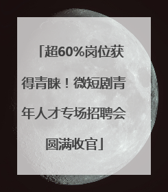 超60%岗位获得青睐！微短剧青年人才专场招聘会圆满收官