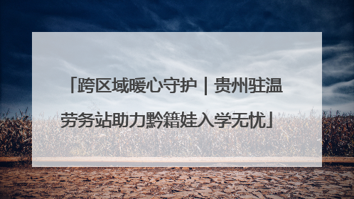 跨区域暖心守护｜贵州驻温劳务站助力黔籍娃入学无忧