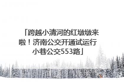 跨越小清河的红墩墩来啦！济南公交开通试运行小巷公交553路
