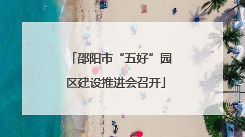 邵阳市“五好”园区建设推进会召开