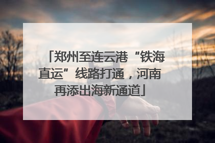 郑州至连云港“铁海直运”线路打通，河南再添出海新通道
