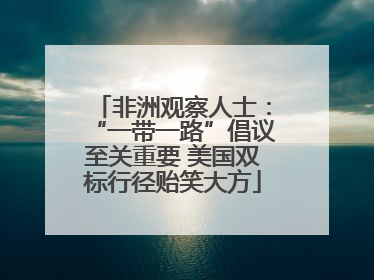 非洲观察人士：“一带一路”倡议至关重要 美国双标行径贻笑大方