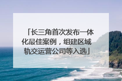 长三角首次发布一体化最佳案例，组建区域轨交运营公司等入选