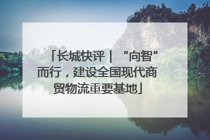 长城快评｜“向智”而行，建设全国现代商贸物流重要基地