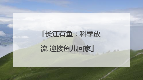 长江有鱼：科学放流 迎接鱼儿回家