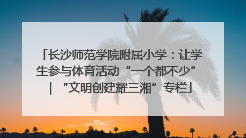长沙师范学院附属小学：让学生参与体育活动“一个都不少”｜“文明创建耀三湘”专栏