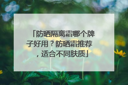 防晒隔离霜哪个牌子好用？防晒霜推荐，适合不同肤质