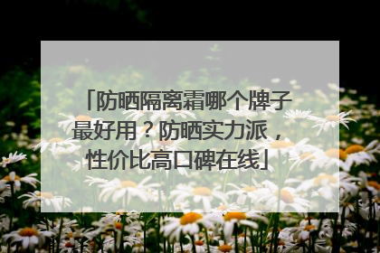 防晒隔离霜哪个牌子最好用？防晒实力派，性价比高口碑在线