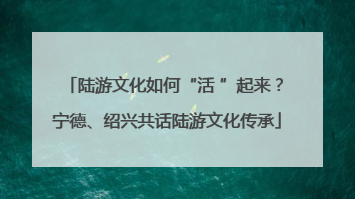 陆游文化如何“活 ”起来？宁德、绍兴共话陆游文化传承