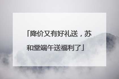 降价又有好礼送，苏和堂端午送福利了
