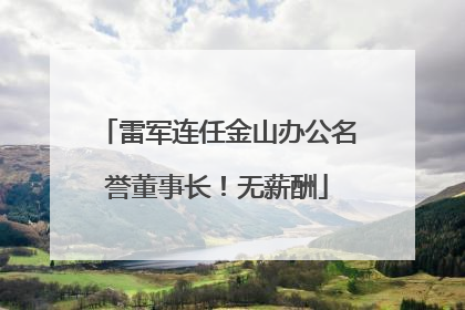 雷军连任金山办公名誉董事长！无薪酬
