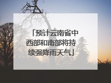 预计云南省中西部和南部将持续强降雨天气