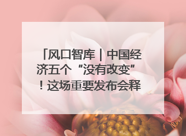 风口智库｜中国经济五个“没有改变”！这场重要发布会释放三点信号
