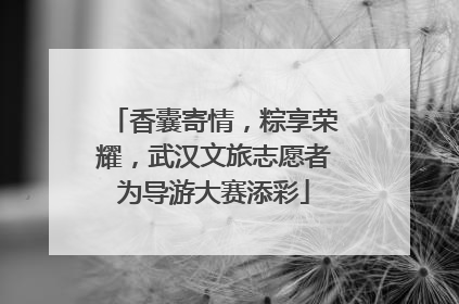 香囊寄情，粽享荣耀，武汉文旅志愿者为导游大赛添彩