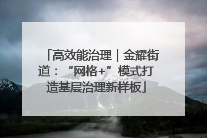 高效能治理｜金耀街道：“网格+”模式打造基层治理新样板