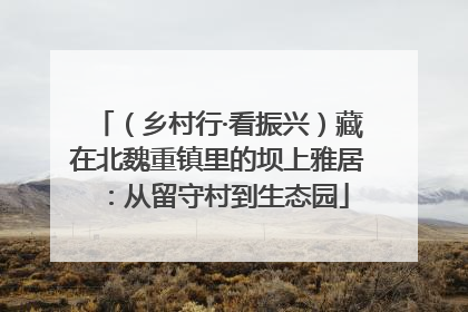 （乡村行·看振兴）藏在北魏重镇里的坝上雅居：从留守村到生态园