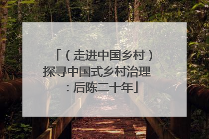 （走进中国乡村）探寻中国式乡村治理：后陈二十年