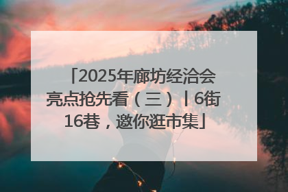 2025年廊坊经洽会亮点抢先看（三）丨6街16巷，邀你逛市集