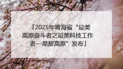 2025年青海省“最美高原奋斗者之最美科技工作者—星耀高原”发布