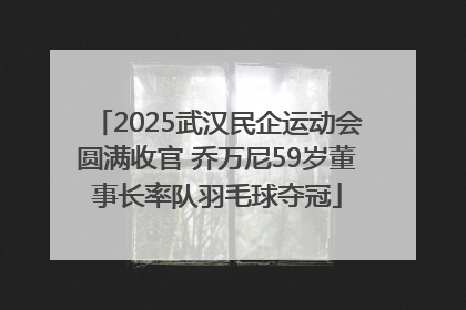 2025武汉民企运动会圆满收官 乔万尼59岁董事长率队羽毛球夺冠